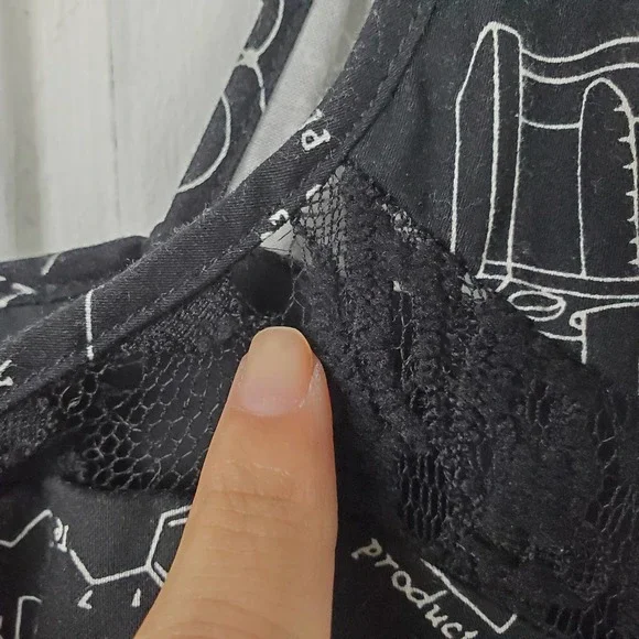 Hot Topic S Black White Science Graphic Print Fit & Flare Punk Tie Back Dress - Picture 9 of 9